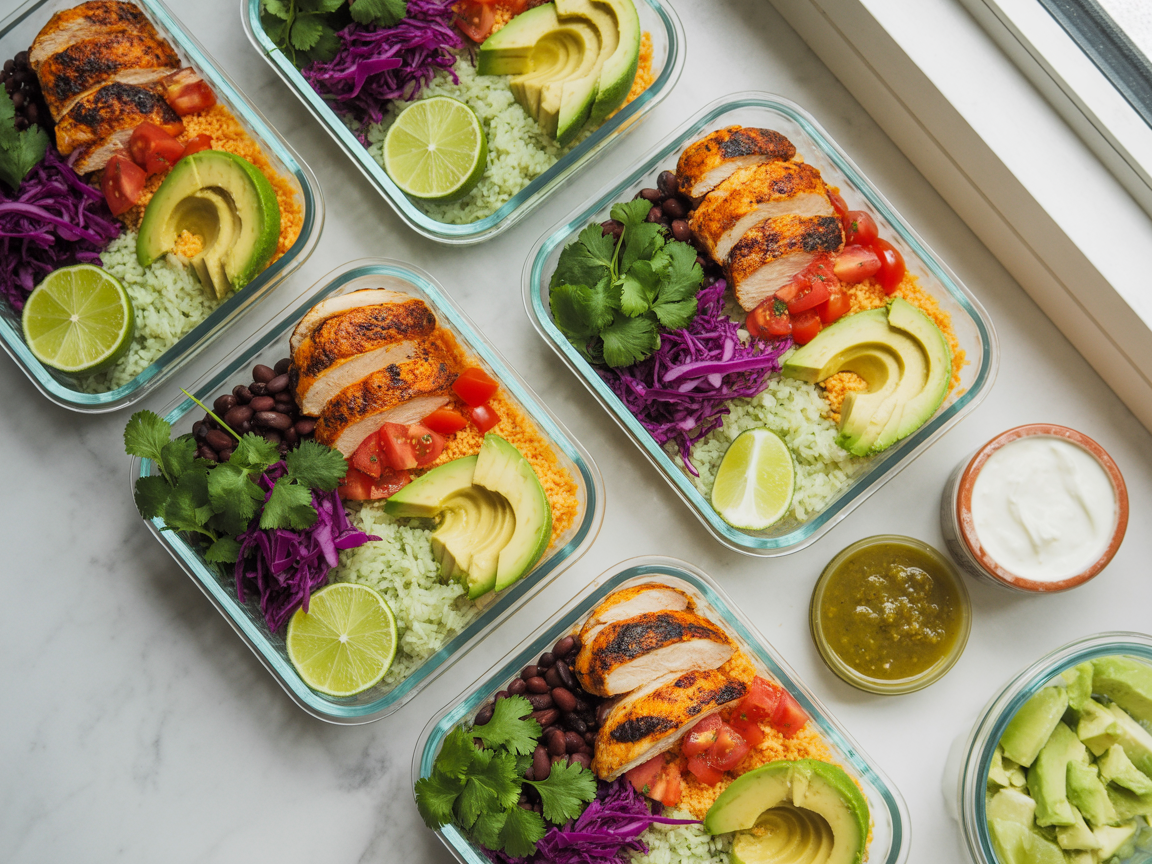 Meal Prep Burrito Bowls: