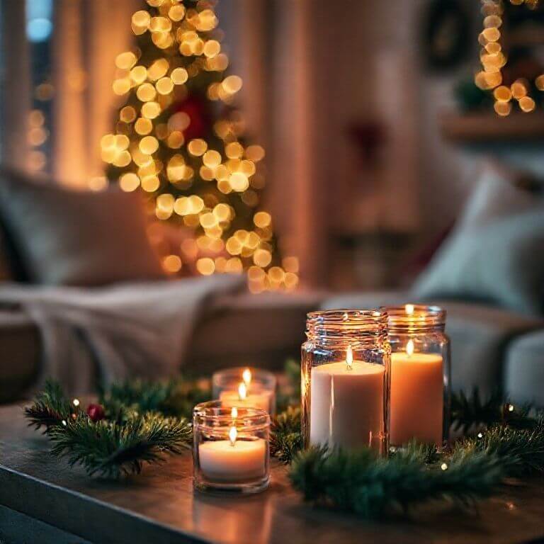 lighting holiday candles 