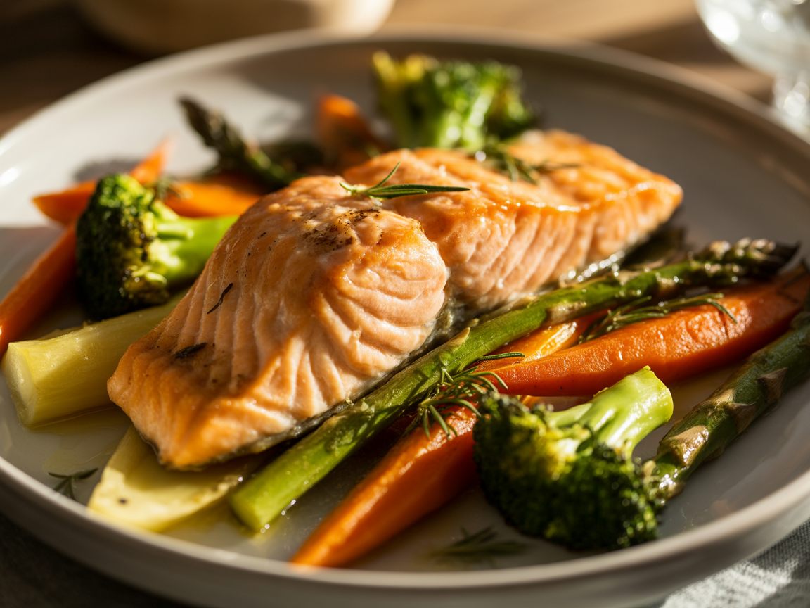 Baked Salmon and Vegetables