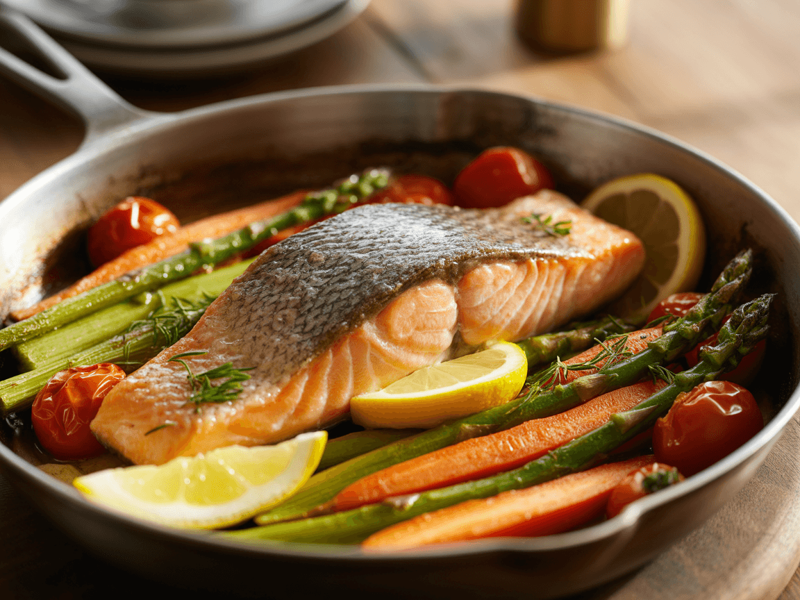 Baked Salmon and Vegetables