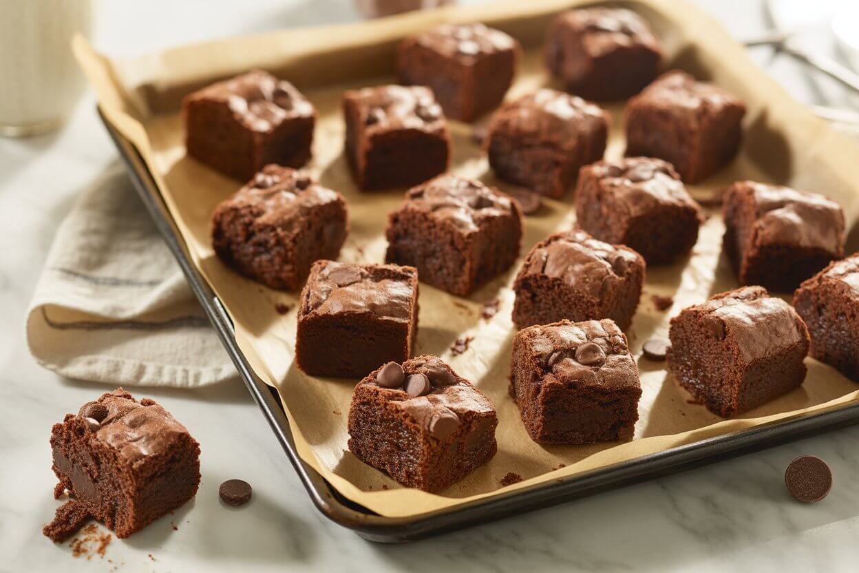 Sheet Pan Brownie Bites