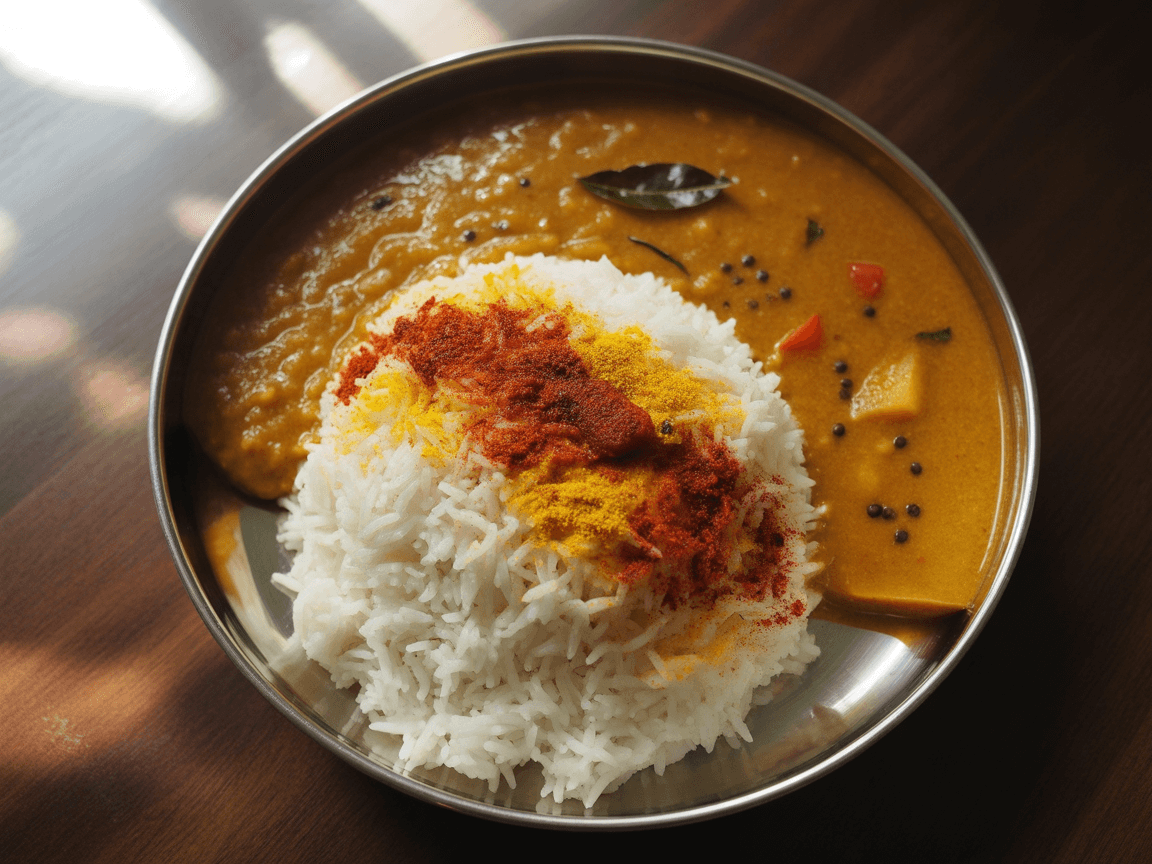 Plain Rice and Rasam