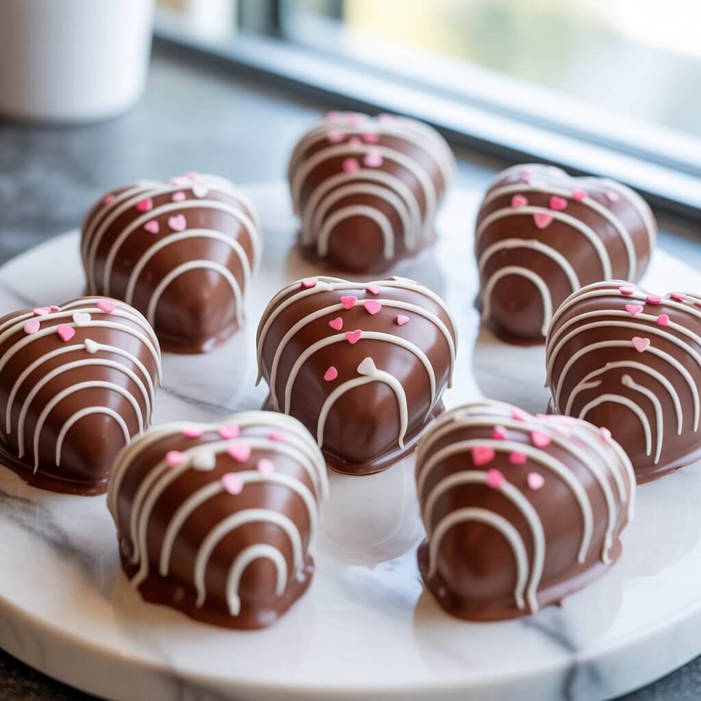 Chocolate Covered Strawberry Hearts