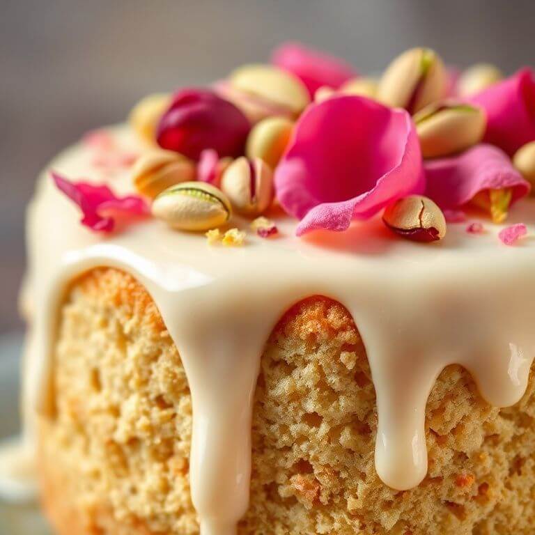 Rose Pistachio Milk Cake