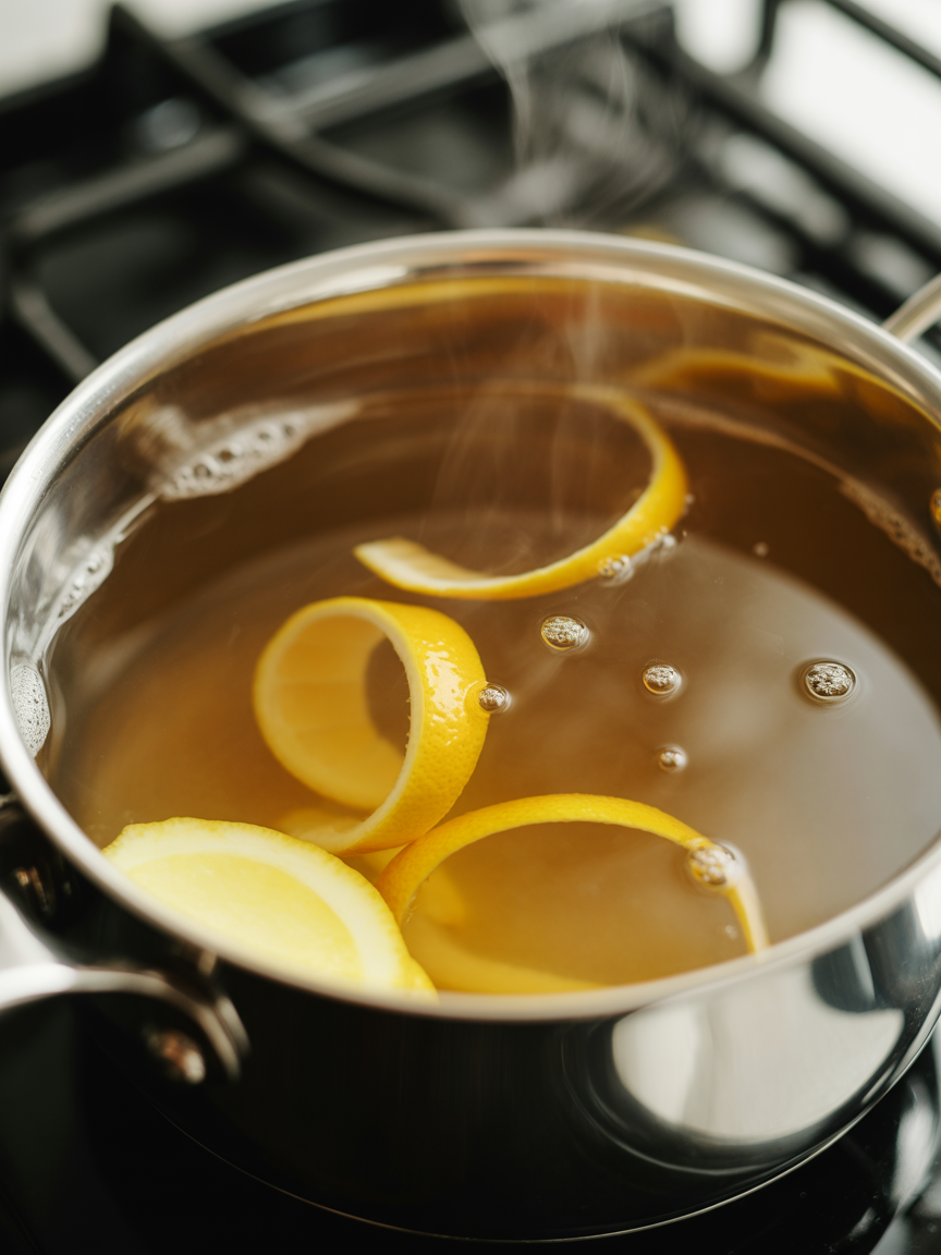 Warm Ginger Water with Lemon Peel