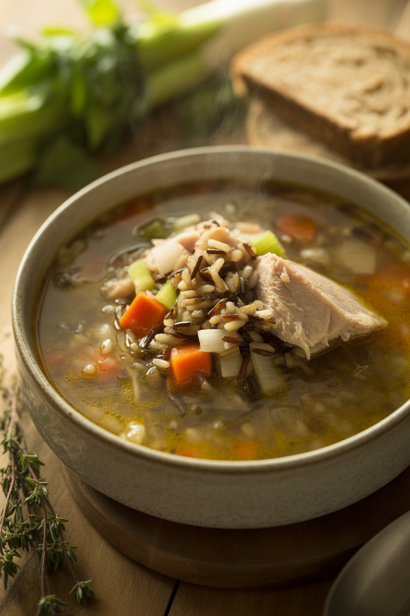 Healthy Turkey Wild Rice Soup