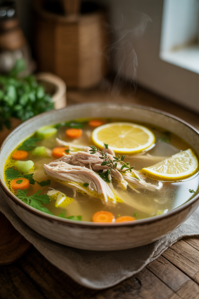 Immune-Support Garlic Lemon Chicken Soup