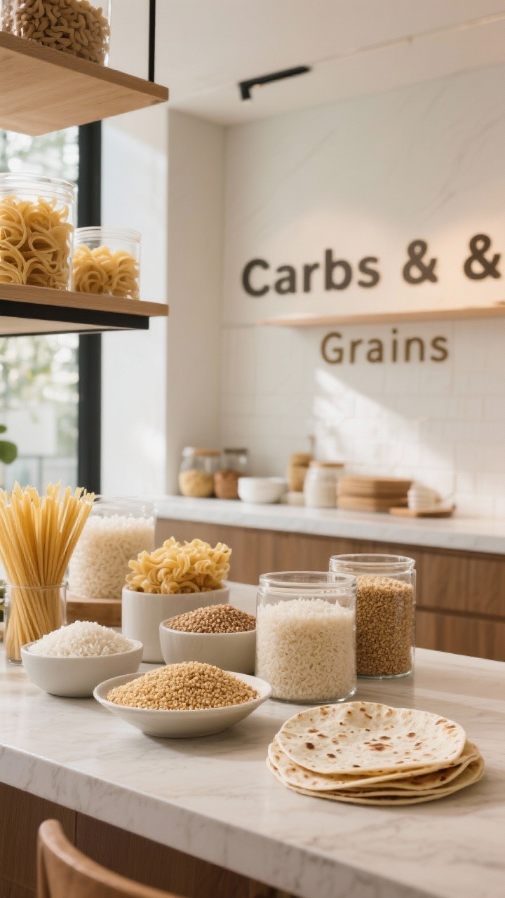 Carbs & Grains (pasta, rice, couscous, tortillas),