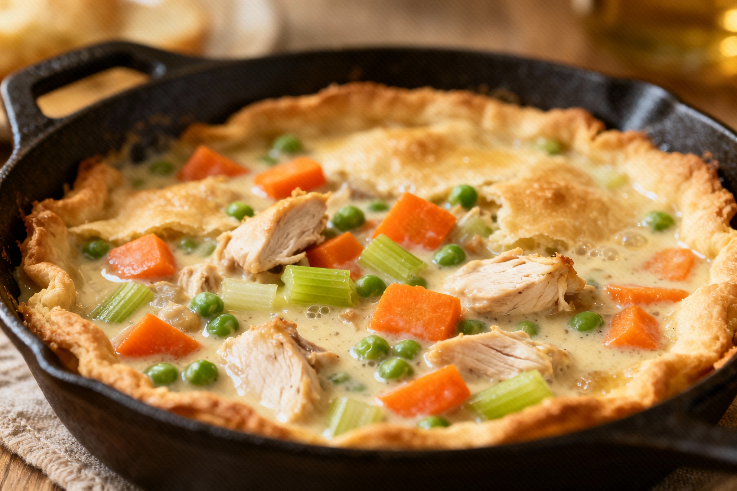 Chicken Pot Pie Skillet (No Crust Fuss)