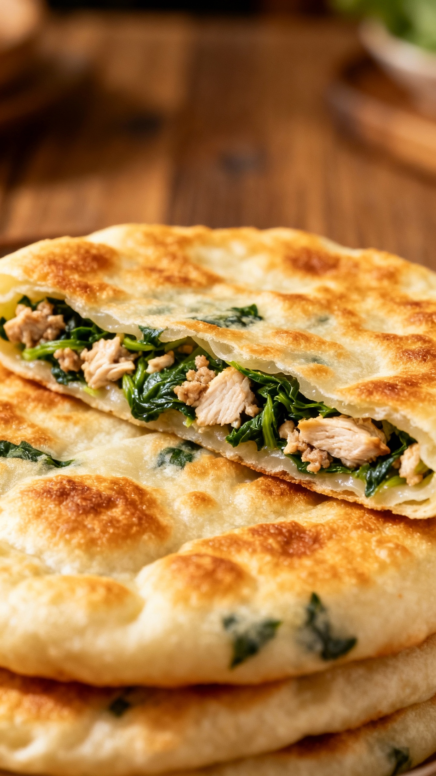 Chicken & Spinach Stuffed Flatbreads