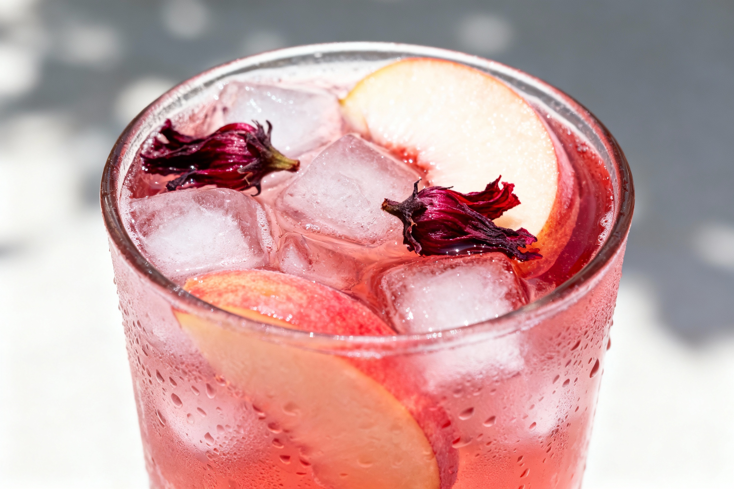 Peach Iced Hibiscus Tea