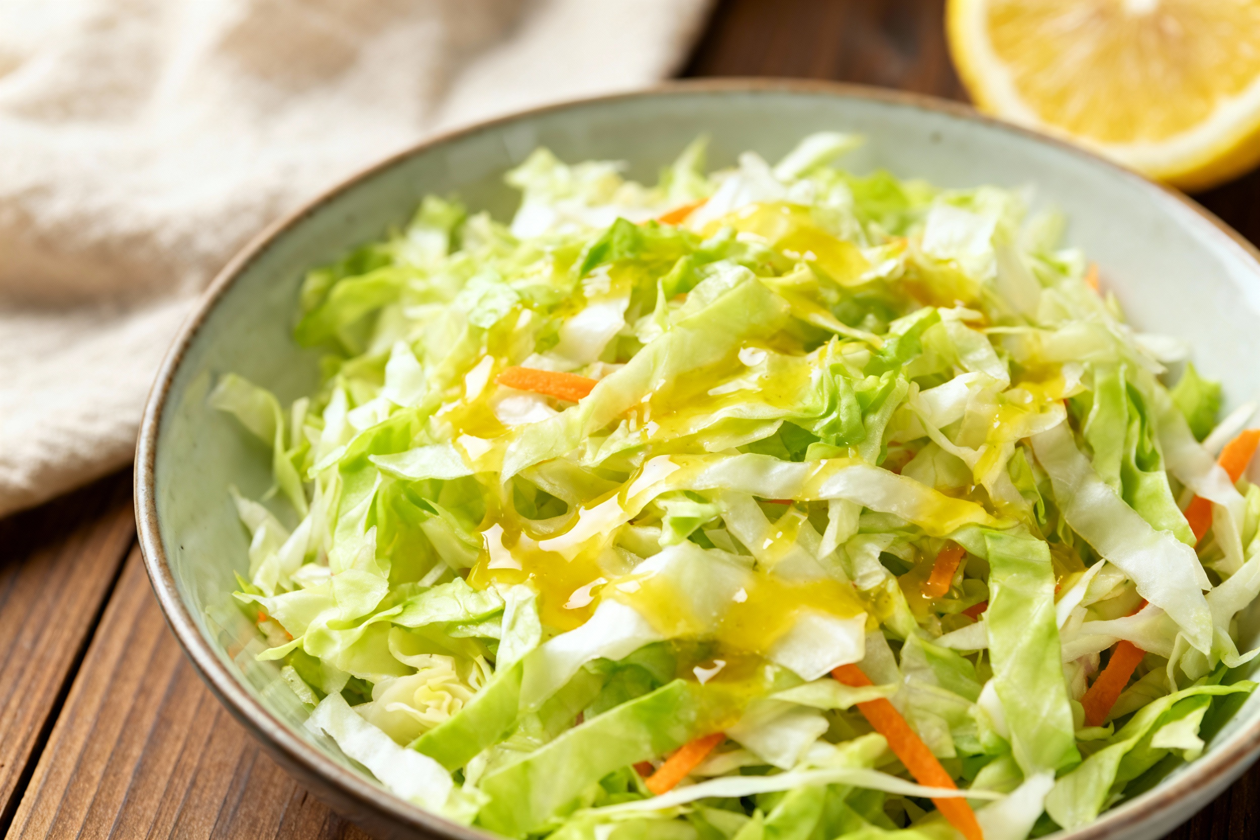 Crunchy Cabbage Salad with Lemon Dressing