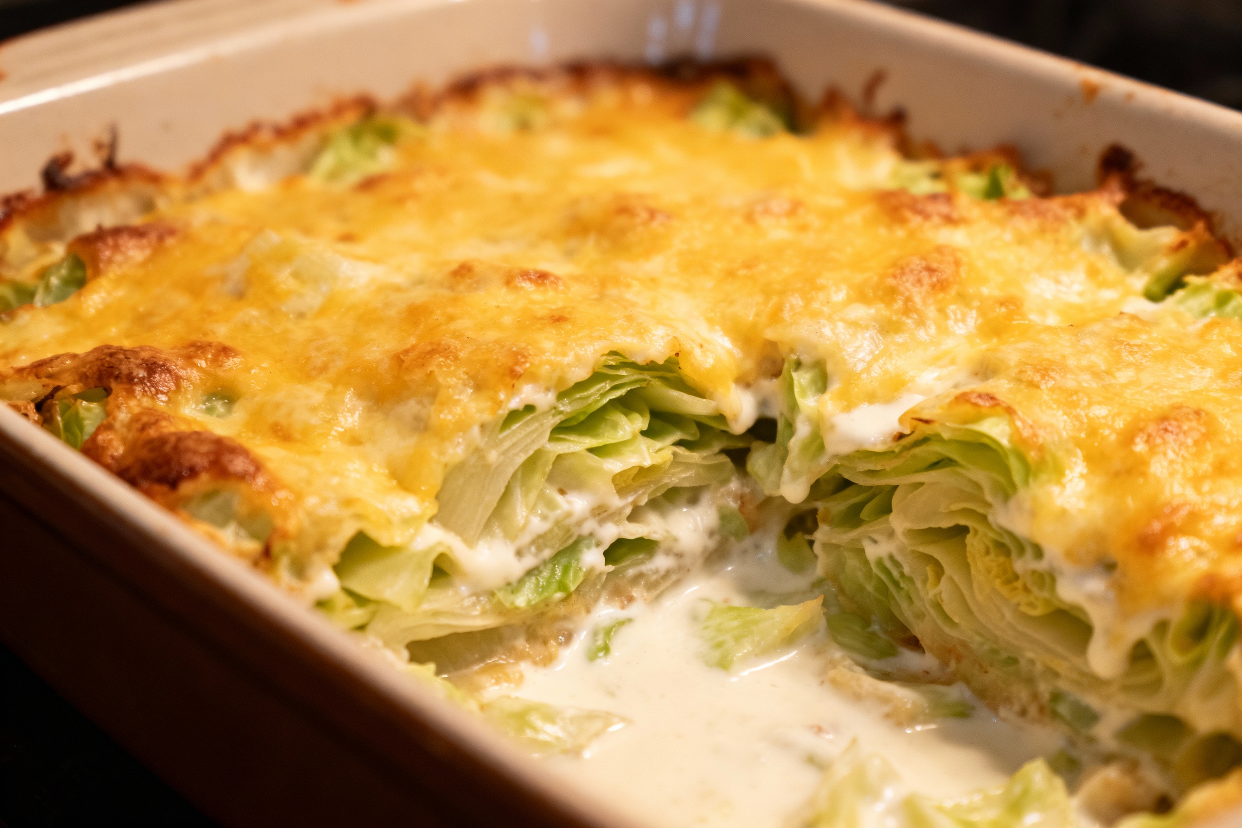 Cheesy Baked Cabbage Gratin