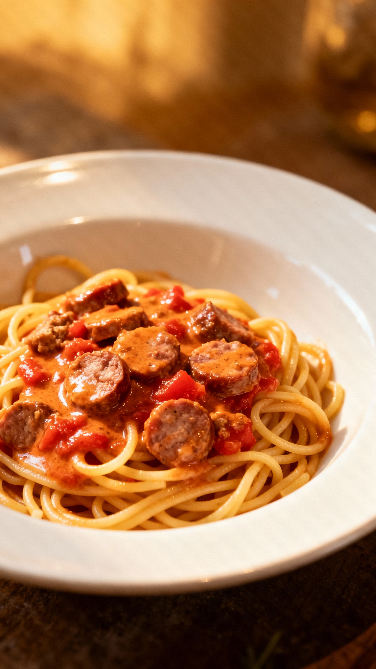 Travel Solo As A Women All Across The Globe!!! Italian sausage pasta in tomato cream sauce, white bowl