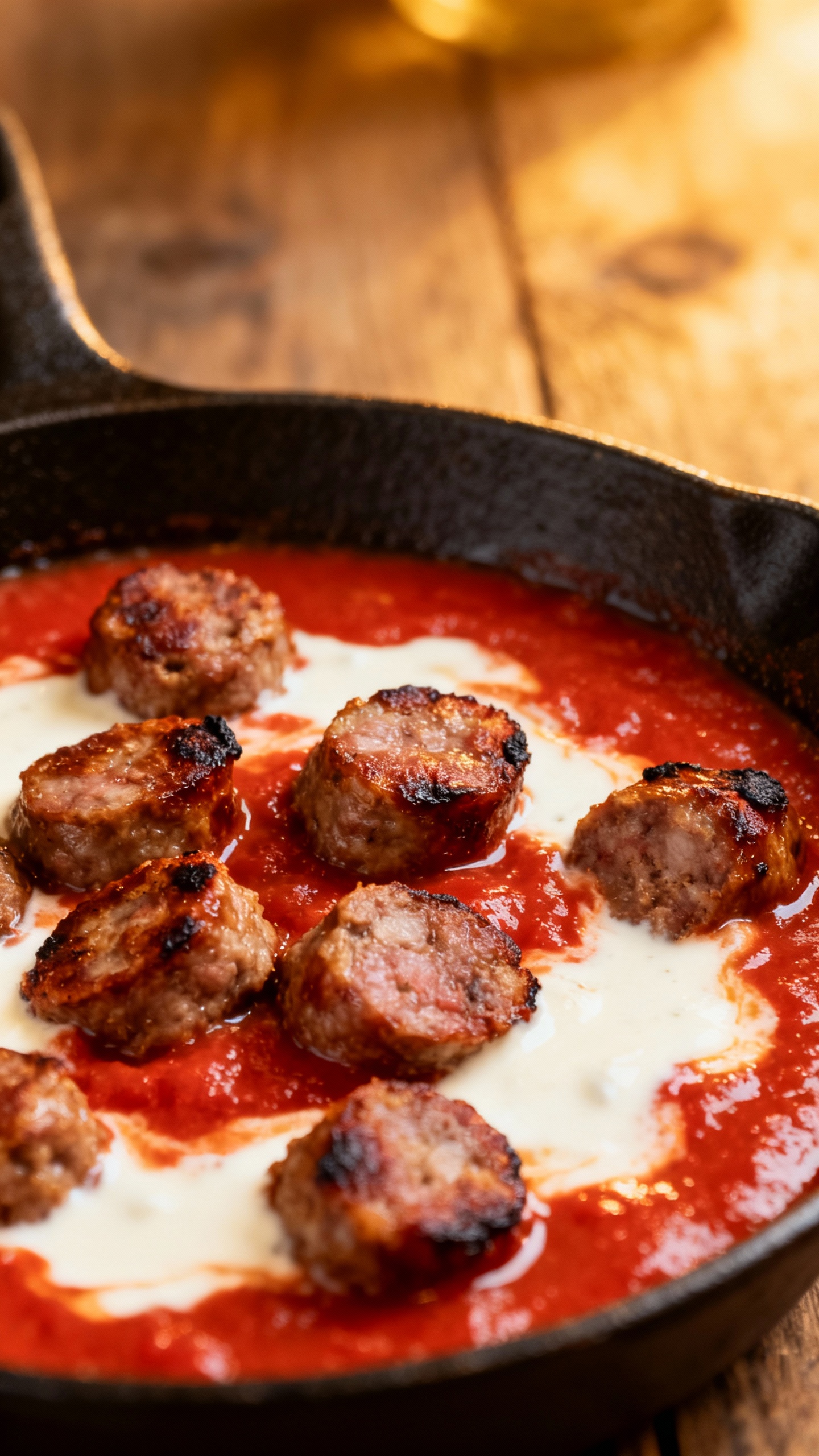 Travel Solo As A Women All Across The Globe!!! Skillet of tomato cream sauce with browned Italian sausage