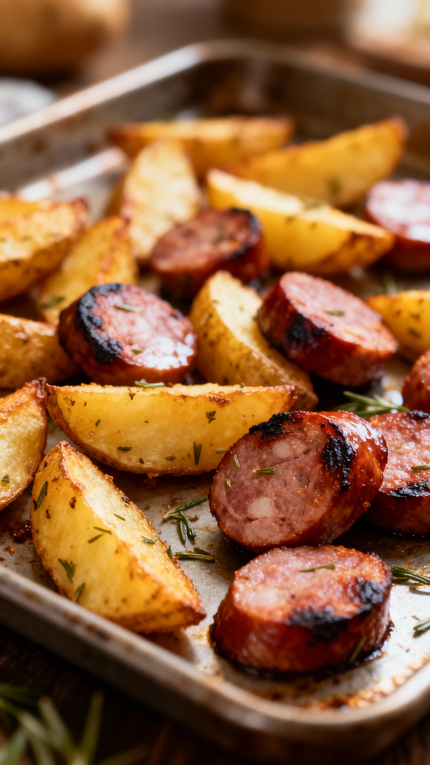 Sausage and potato sheet pan dinner
