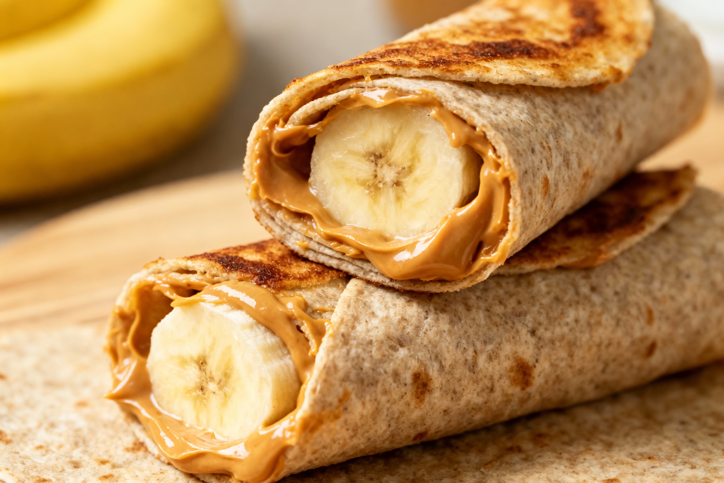 Peanut Butter Banana Breakfast Roll-Ups