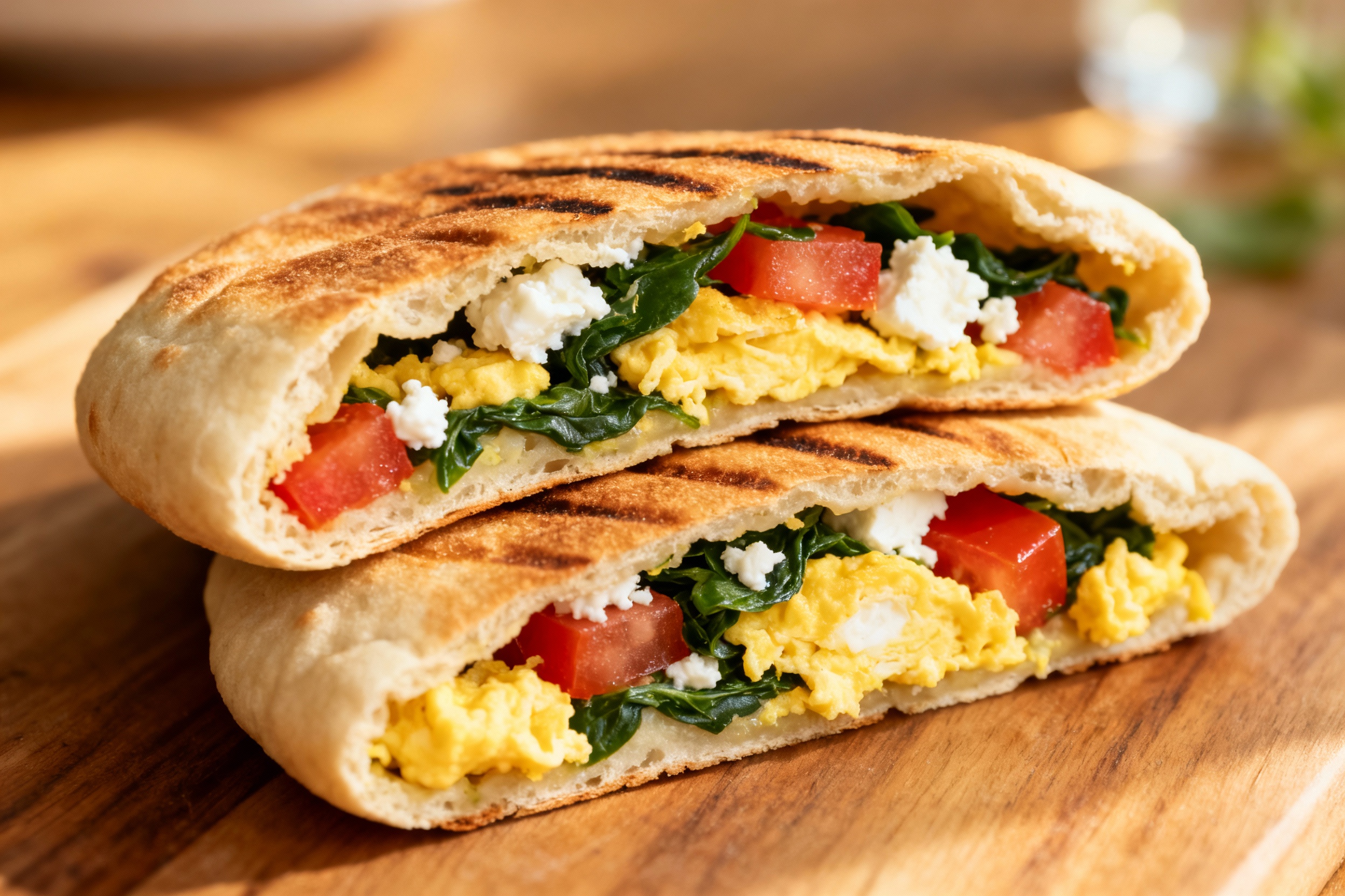 Veggie Stuffed Breakfast Pitas