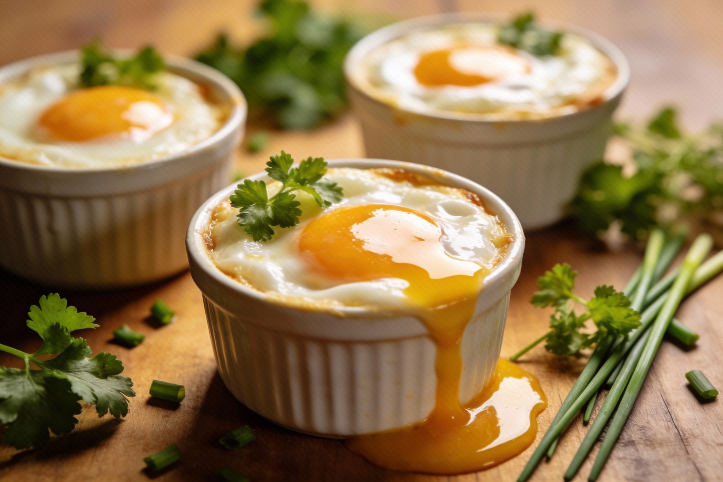 Soft Baked Eggs with Herbs