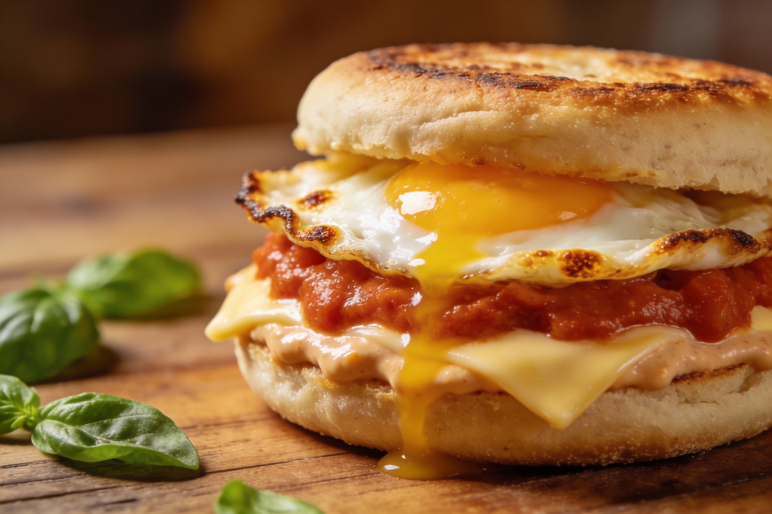 Creamy Tomato Cheese Breakfast Sandwich