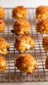 Air fryer mac and cheese bites on baking rack