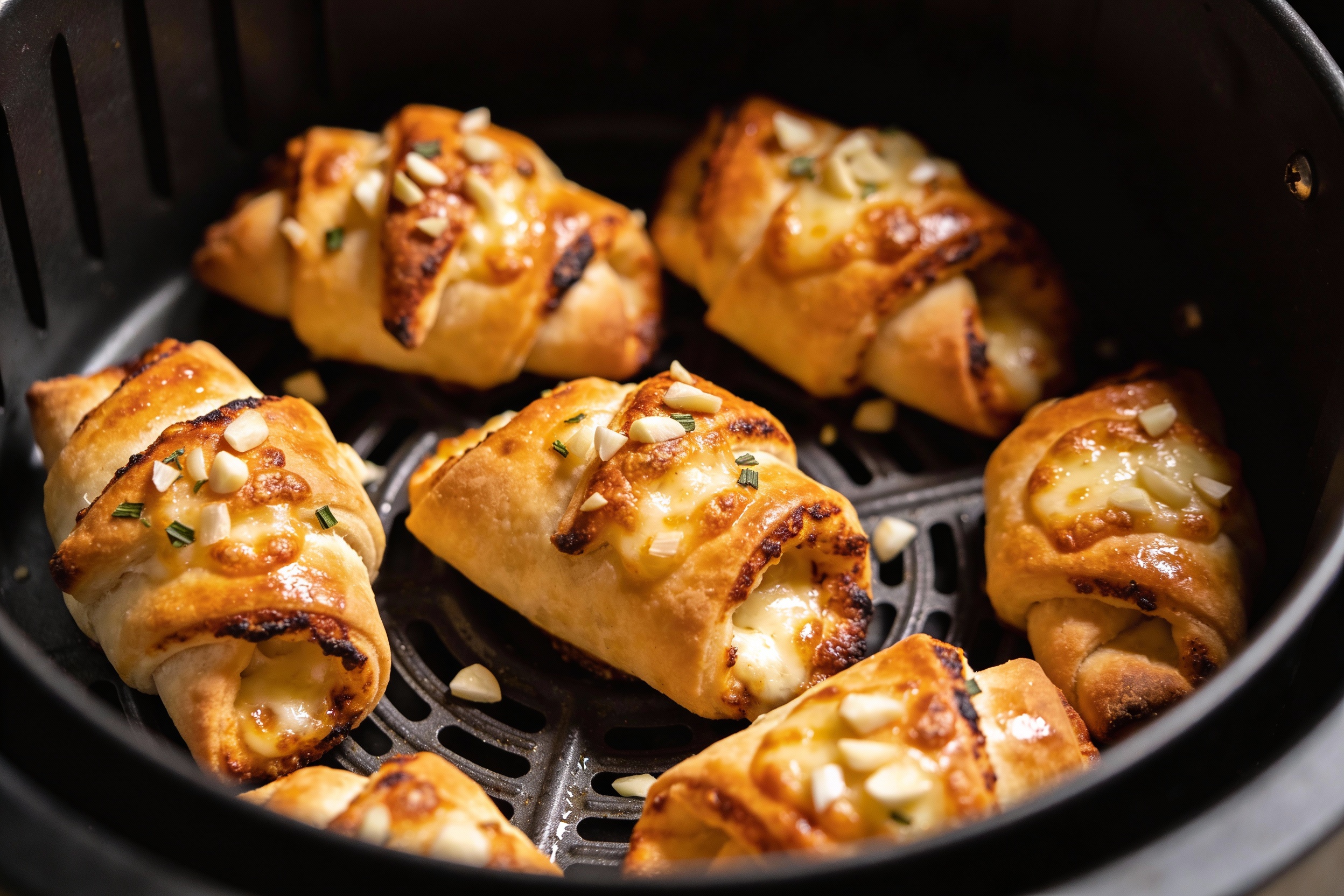 Crispy Garlic Pizza Rolls in air fryer