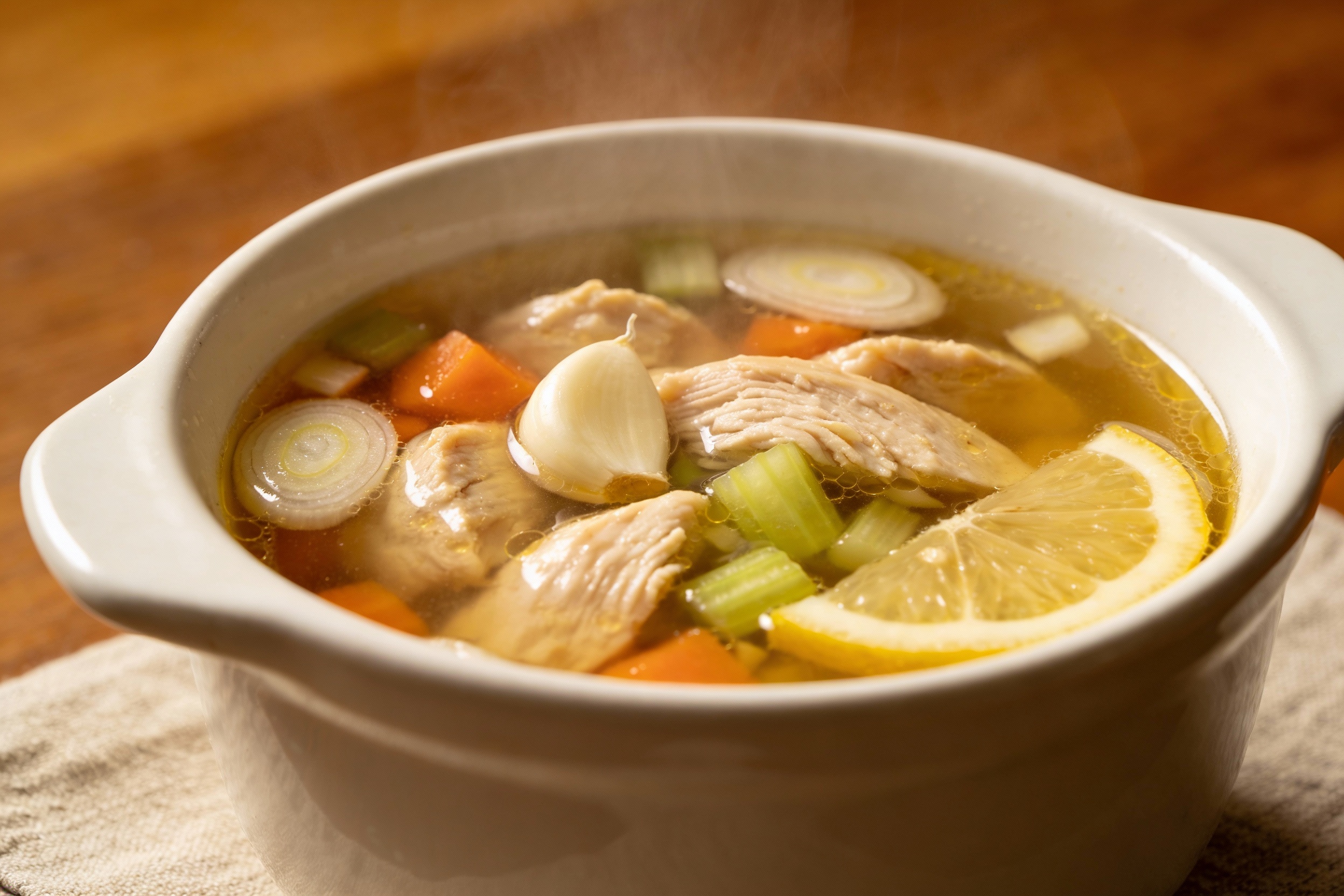 Immune-Support Garlic Lemon Chicken Soup