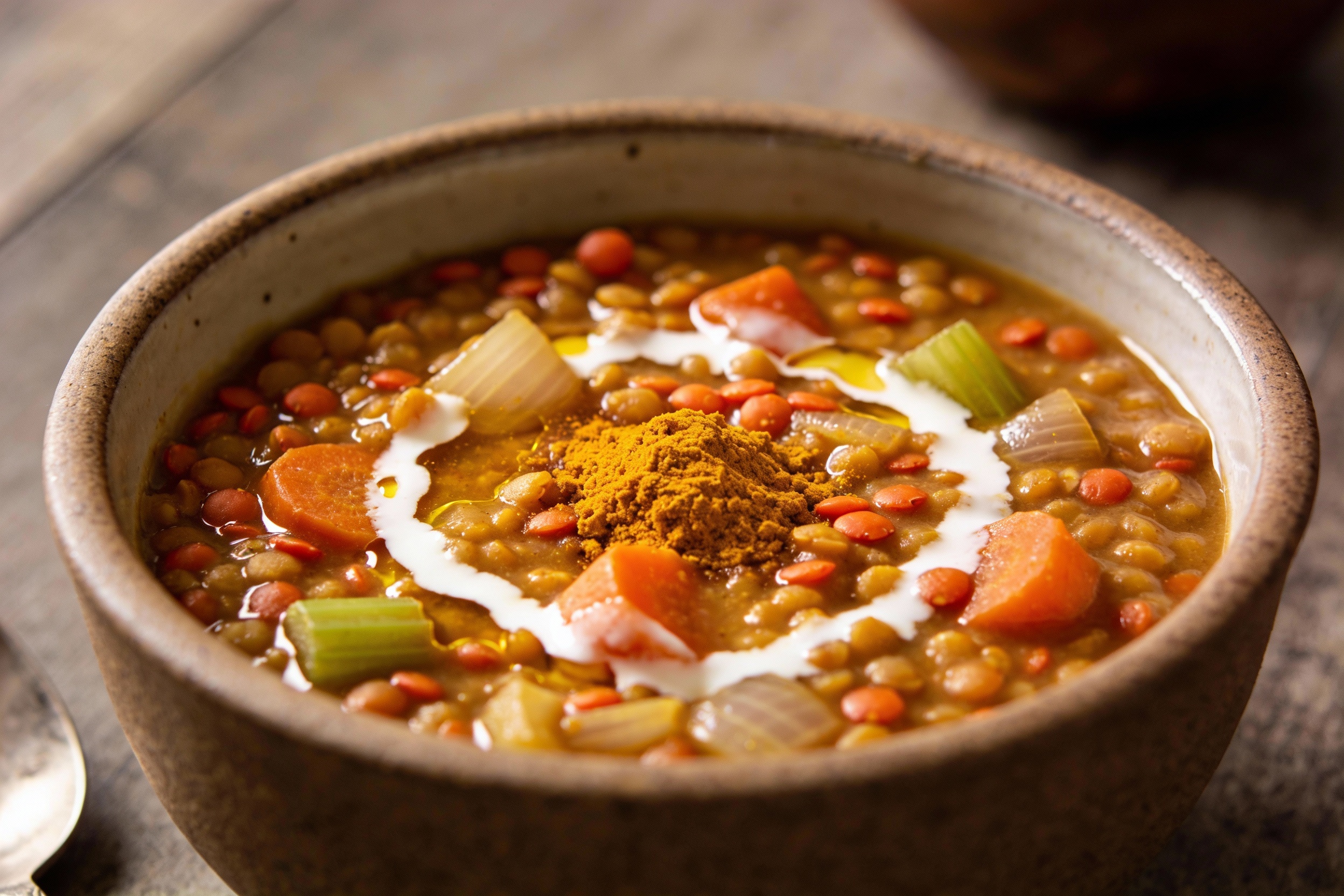 Anti-Inflammatory Turmeric Lentil Stew Bowl