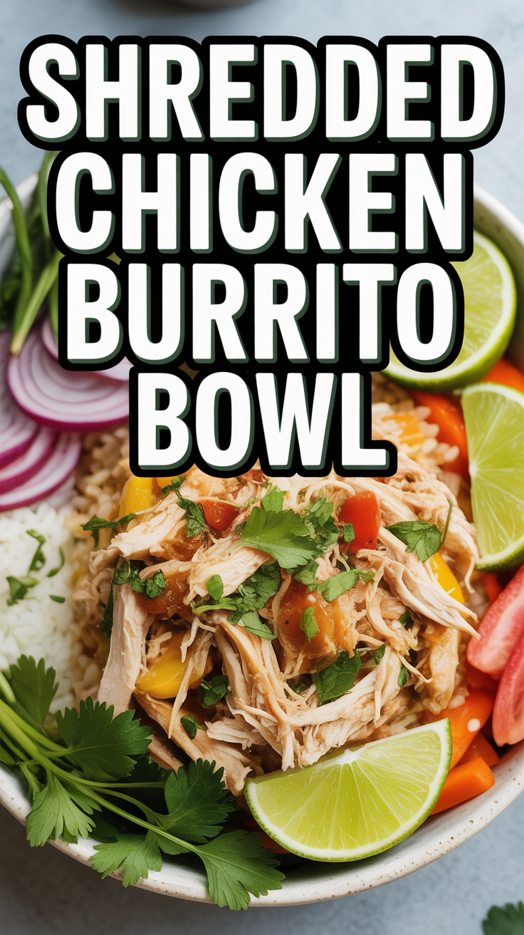 shredded chicken burrito bowl