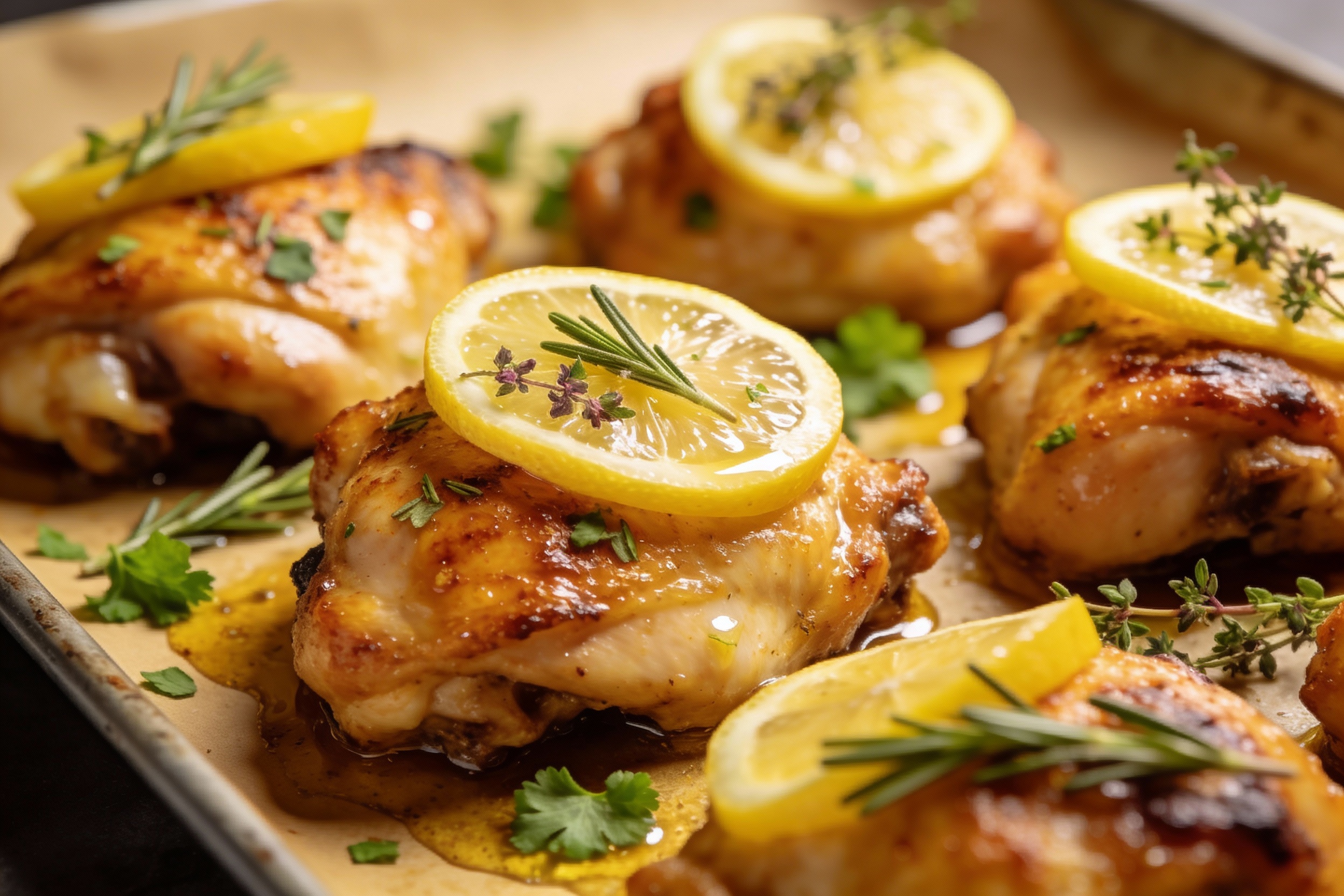 Oven-Baked Lemon Herb Chicken Thighs
