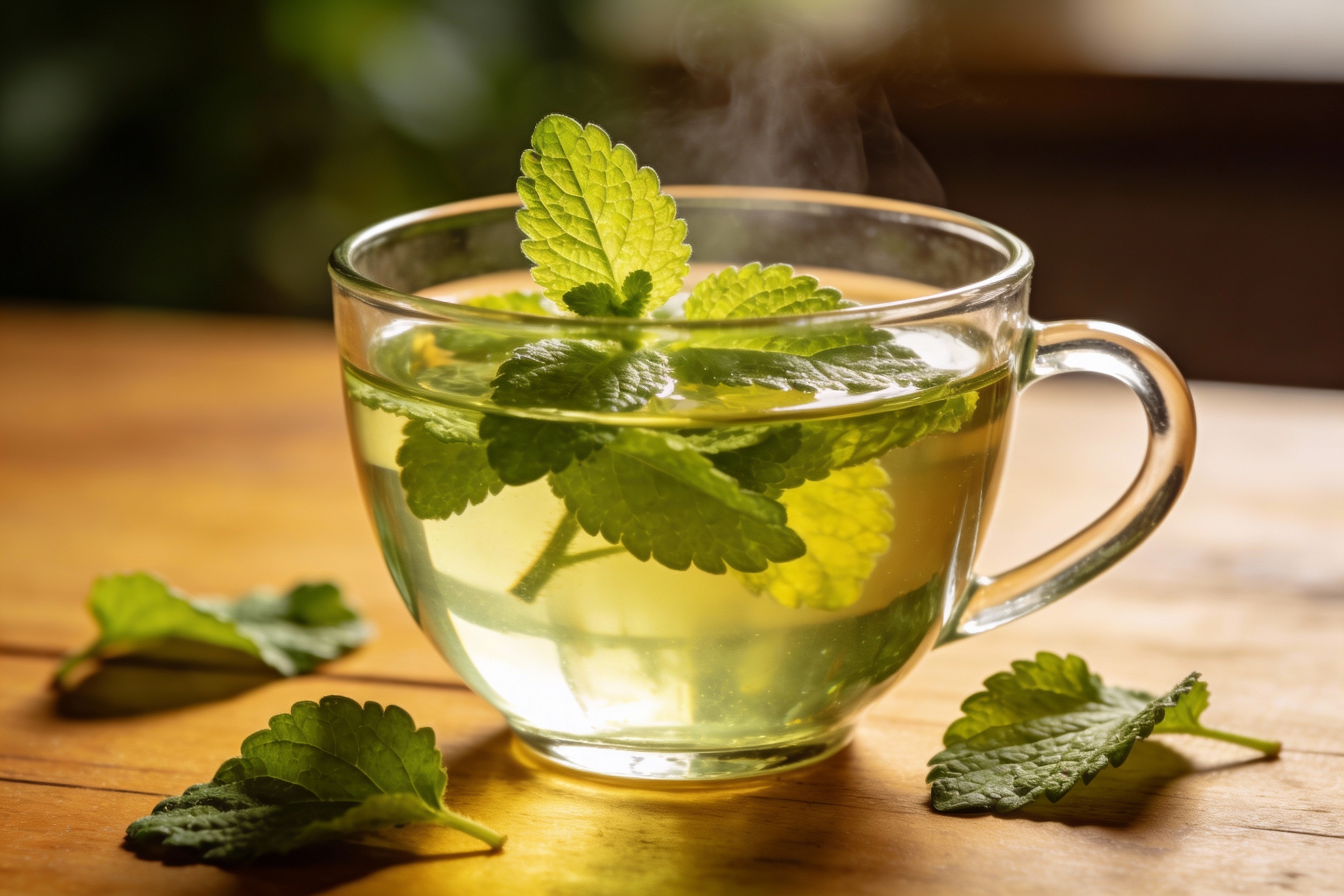 Homemade lemon balm tea