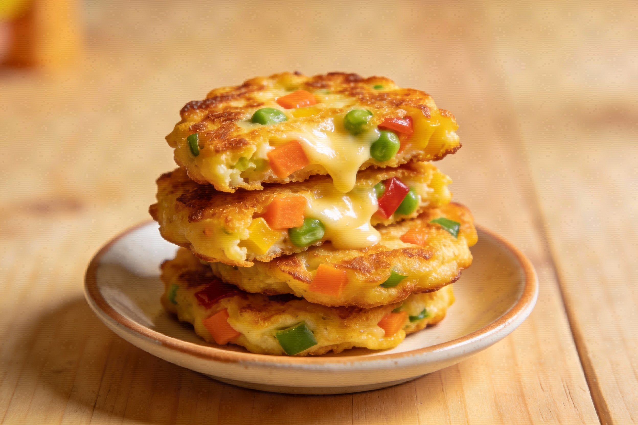 Cheesy Veggie Fritters For Kids afterschool