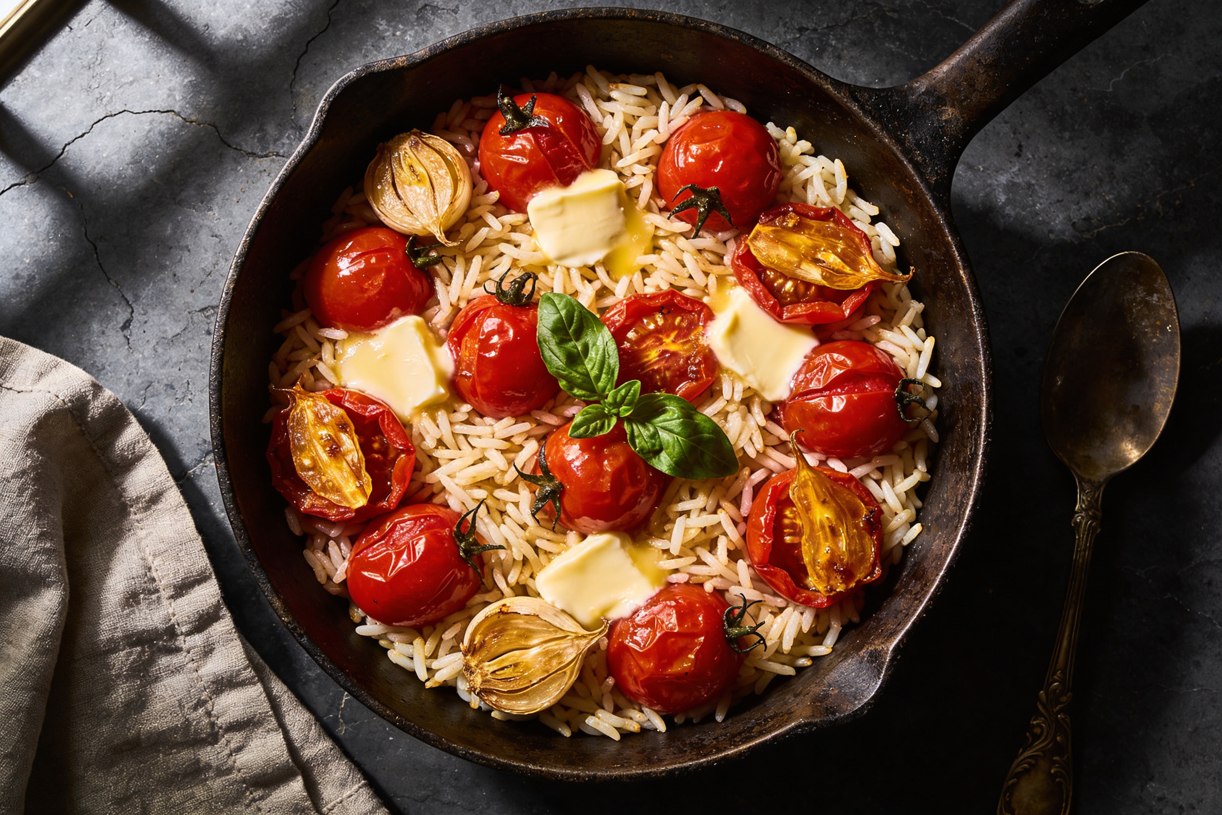 Roasted Tomato and Garlic Butter Rice You’Ll Crave