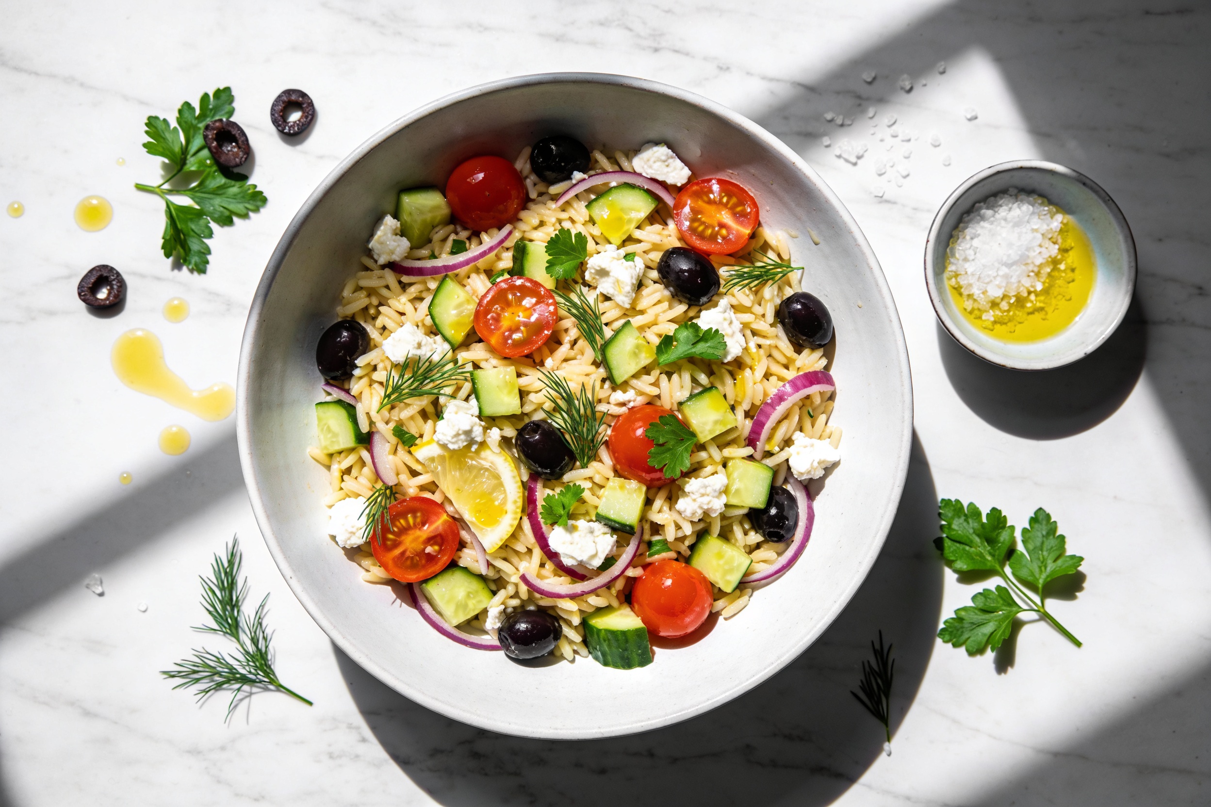 Zesty Orzo Greek Pasta Salad Everyone Begs for