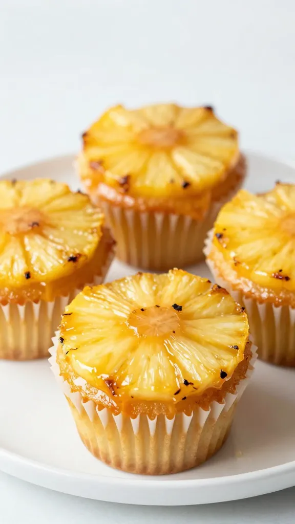 Travel Solo As A Women All Across The Globe!!! pineapple upside down cupcakes on white plate, caramelized tops