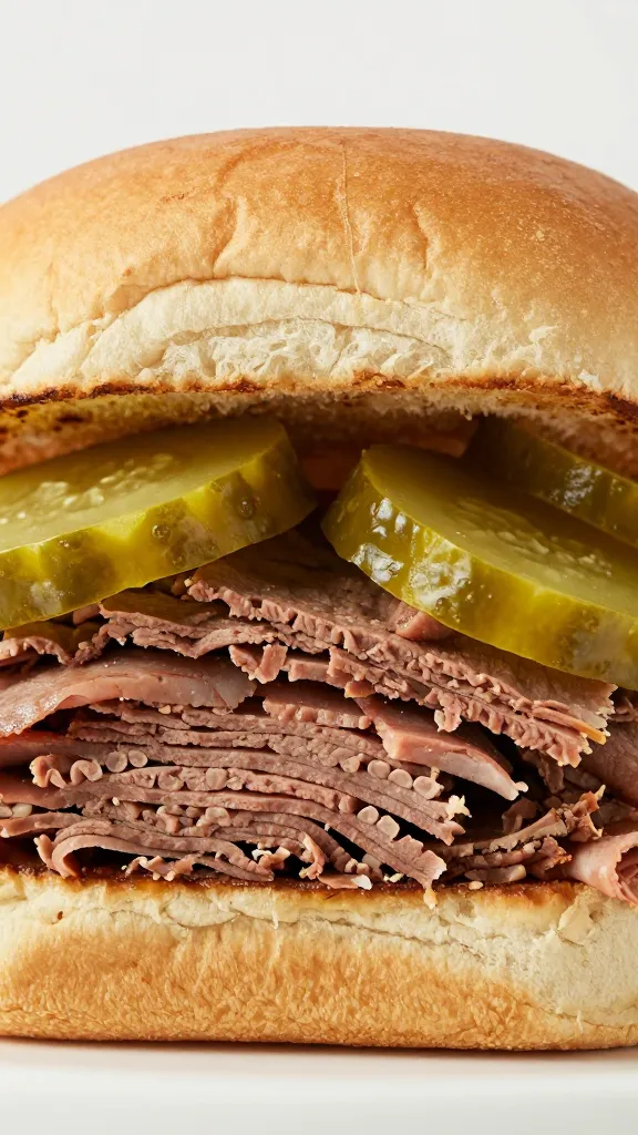 Travel Solo As A Women All Across The Globe!!! close-up corned beef slider cross-section, pickles, rye buns