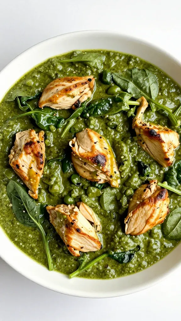 Travel Solo As A Women All Across The Globe!!! Spinach chicken korma in white bowl, overhead, natural light
