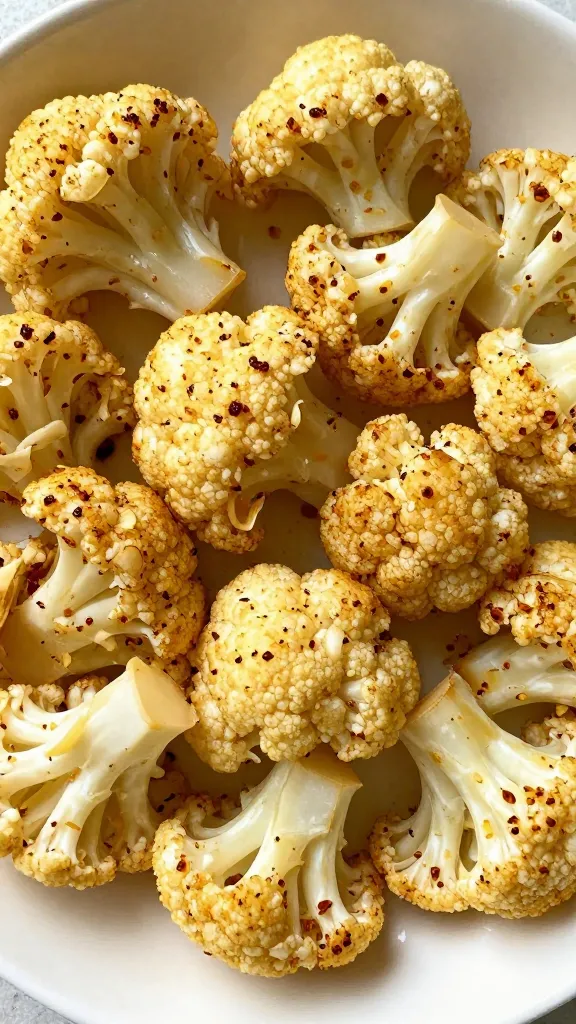 Golden cauliflower florets tossed with garlic and paprika