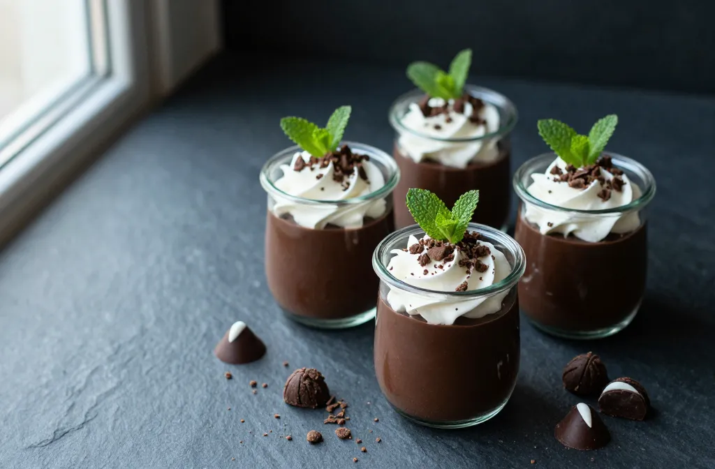 Mint Chocolate Pudding Cups That Taste Like Thin Mints