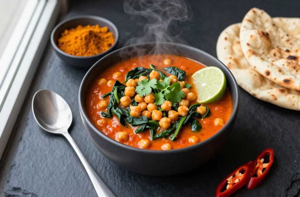Quick Chickpea Spinach Curry in 25 Minutes Flat