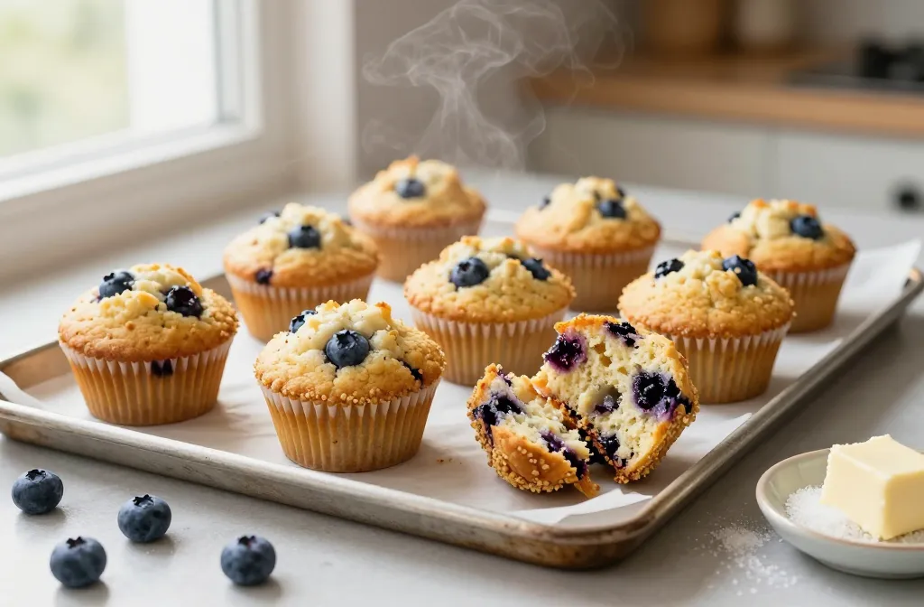 Soft Blueberry Cornmeal Muffins That Taste Like Summer