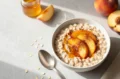 Warm Peach Oatmeal Bowl That Tastes Like Cobbler