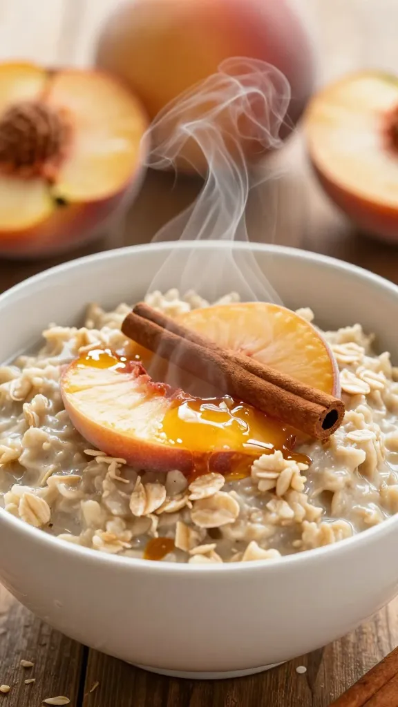 Travel Solo As A Women All Across The Globe!!! warm peach oatmeal bowl with cinnamon, steam rising