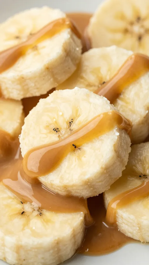 Travel Solo As A Women All Across The Globe!!! Close-up banana slices on creamy peanut butter, honey drizzle