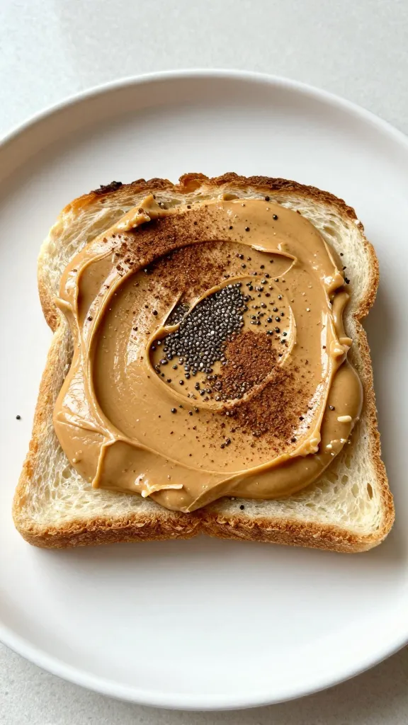 Travel Solo As A Women All Across The Globe!!! Toast with peanut butter, chia seeds, cinnamon dusting, natural light