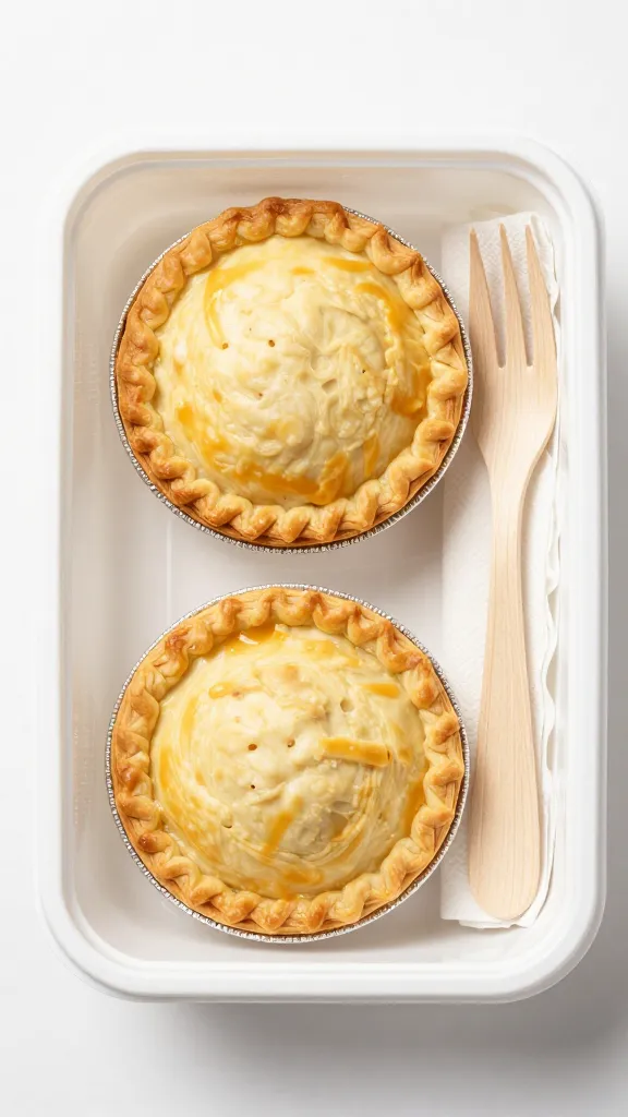 Travel Solo As A Women All Across The Globe!!! lunchbox with two mini chicken pot pies, napkin, fork-free