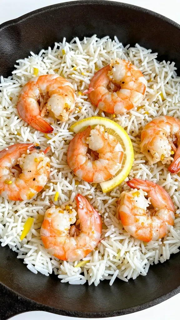 Travel Solo As A Women All Across The Globe!!! Lemon garlic shrimp over jasmine rice in cast-iron skillet