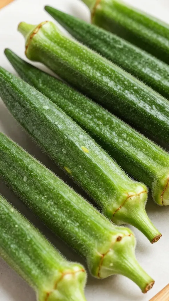 close-up, crackly green okra chips on parchment
