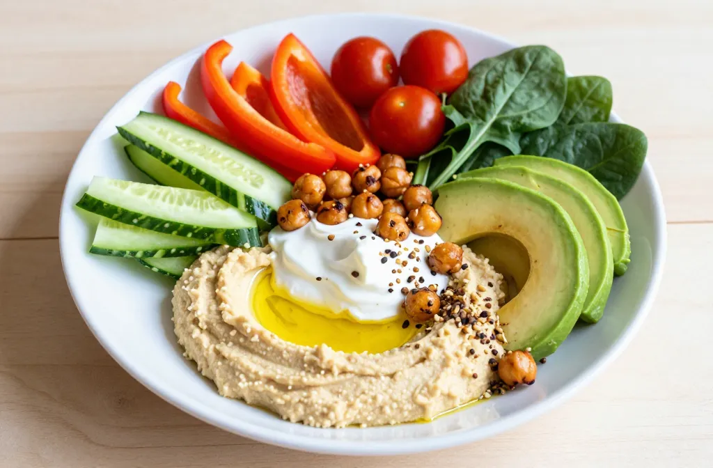 Healthy Hummus Bowl for Weight Loss (High Protein Veg Option) Secret Power Bowl