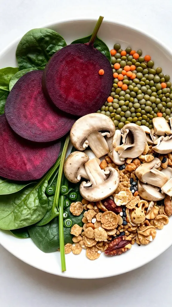 Iron-rich plate: lean beef strips on white plate